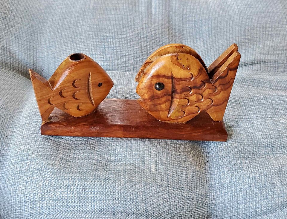 Wooden Toothpick and Napkin Holder