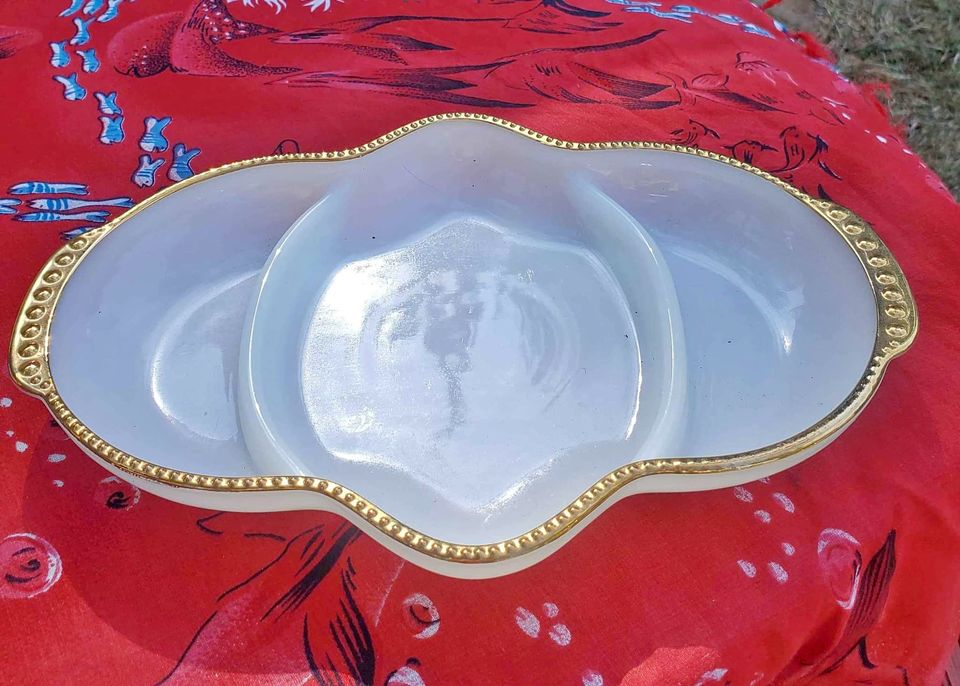 Fireking Milk Glass Server