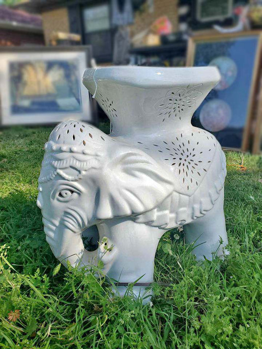 Rare White Elephant Lamp/Stand